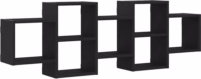 Berkfield Home Black Oak Wall Shelf, W/D/H: 129 x 42 x 18 cm – 1