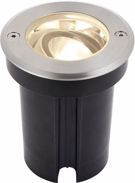 Loops Stainless Steel Silver Drive Over IP67 Ground Light with 6W Warm White LED and Tilting Head