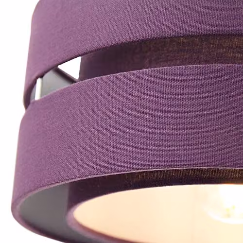 Happy Homewares Purple Linen Fabric Triple Tier Ceiling Pendant Light Shade, Diameter: 26 cm – 2