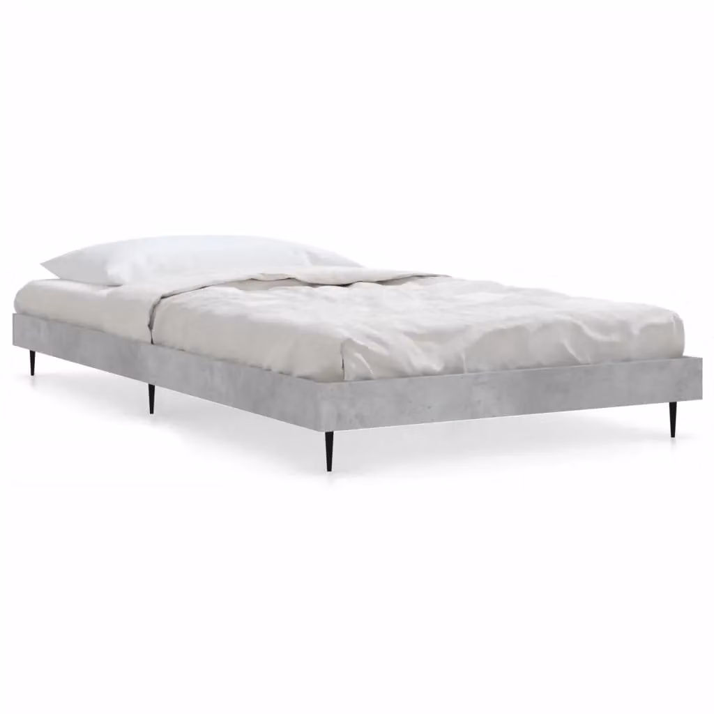 Berkfield Home Bed Frame in Concrete Grey, Engineered Wood, W/D/H: 90 x 200 cm – 2