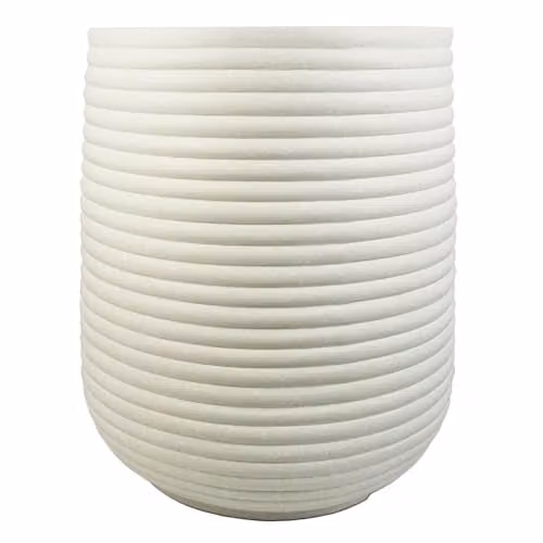 Leaf Large Rustic White Striped Plant Pots