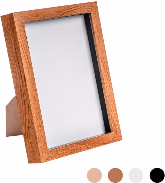 Nicola Spring Brown Rectangular A5 3D Box Photo Frame for Tabletop Display