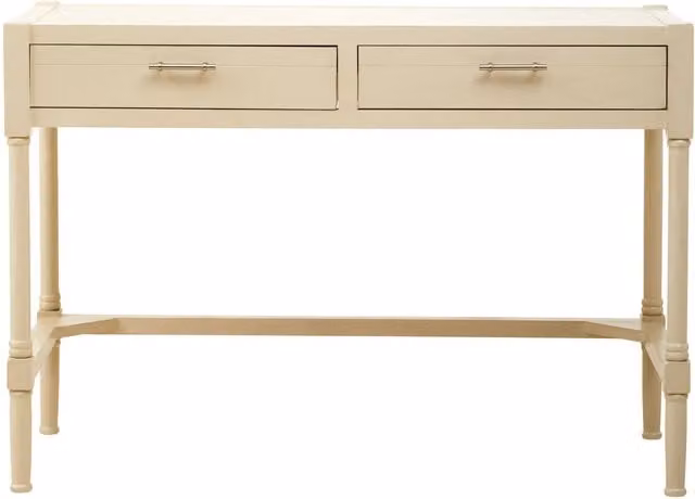 Interiors by Premier Classic White Rectangular Writing Desk with Silver Accents