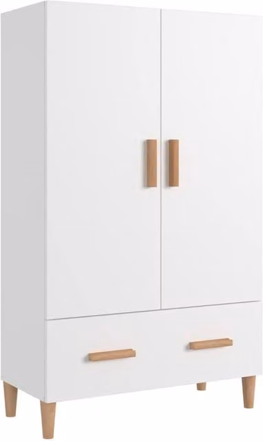 Berkfield Home White Scandinavian Wall Mounted Highboard with Internal Drawers and Shelves, W/D/H: 70 x 31 x 115 cm – 1