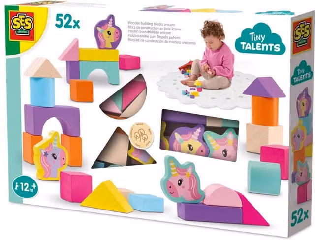 SES Multicolour Wooden Unicorn Stacking Building Blocks