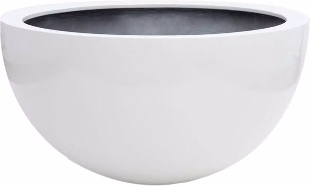 Primrose White Round Stone Composite Tub Planter