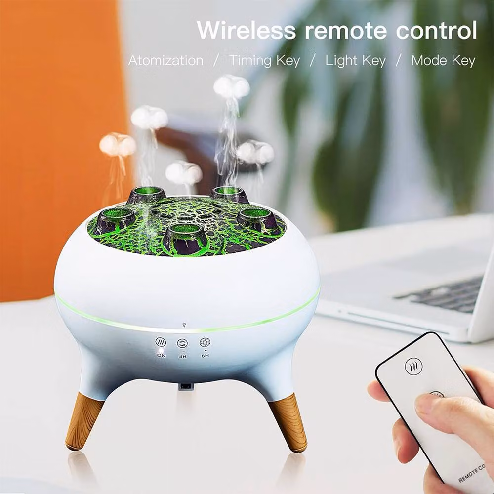 Kelvenix Dynamic Jellyfish Essential Oil Diffuser and Humidifier with Remote Control, White and Multicolour – 5