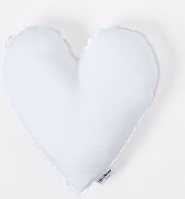 Homescapes Super Microfibre Heart Shaped Cushion Pad Insert, White, W/D/H: 45 x 45 x 45 cm