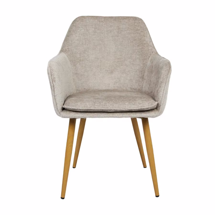 Home Garden Direct Muse Accent Chair with Woven Fabric Upholstery and Metal Frame in Beige – 2