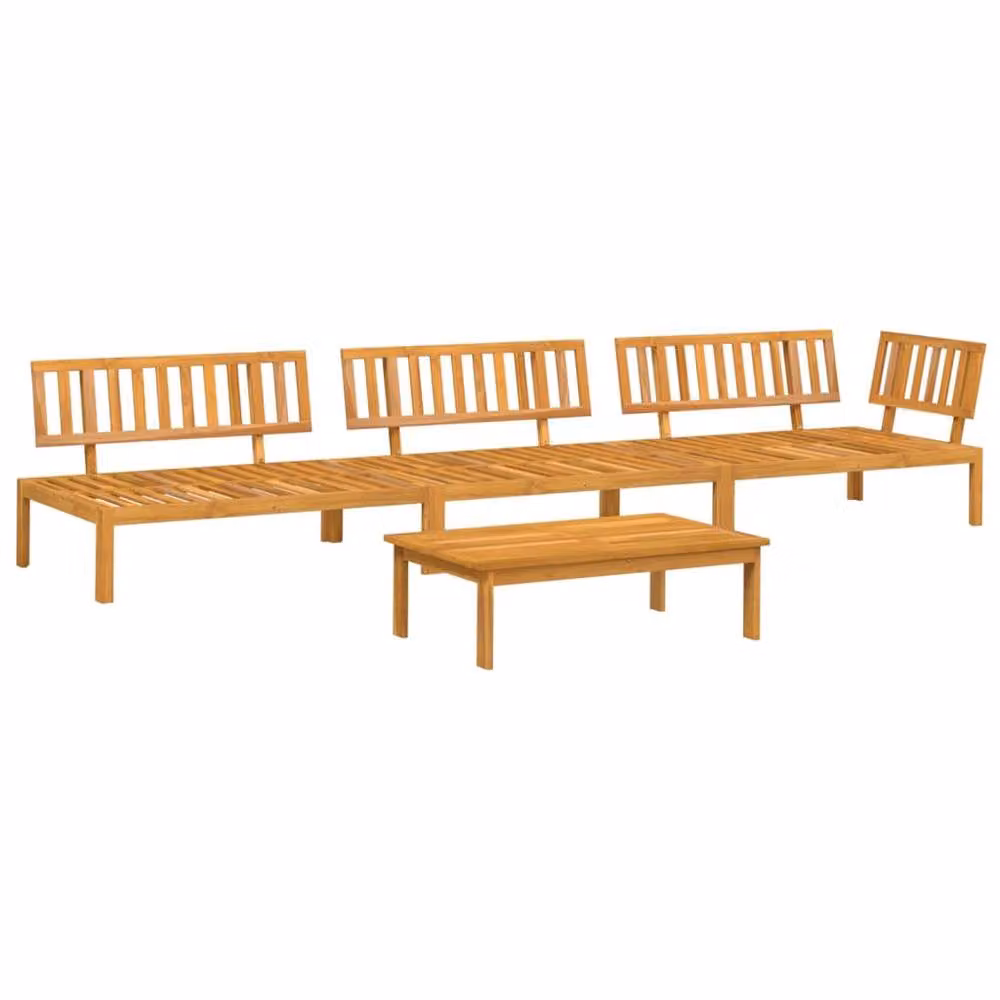 Berkfield Home Beautiful 4 Piece Garden Pallet Sofa Set in Brown Solid Acacia Wood – 2
