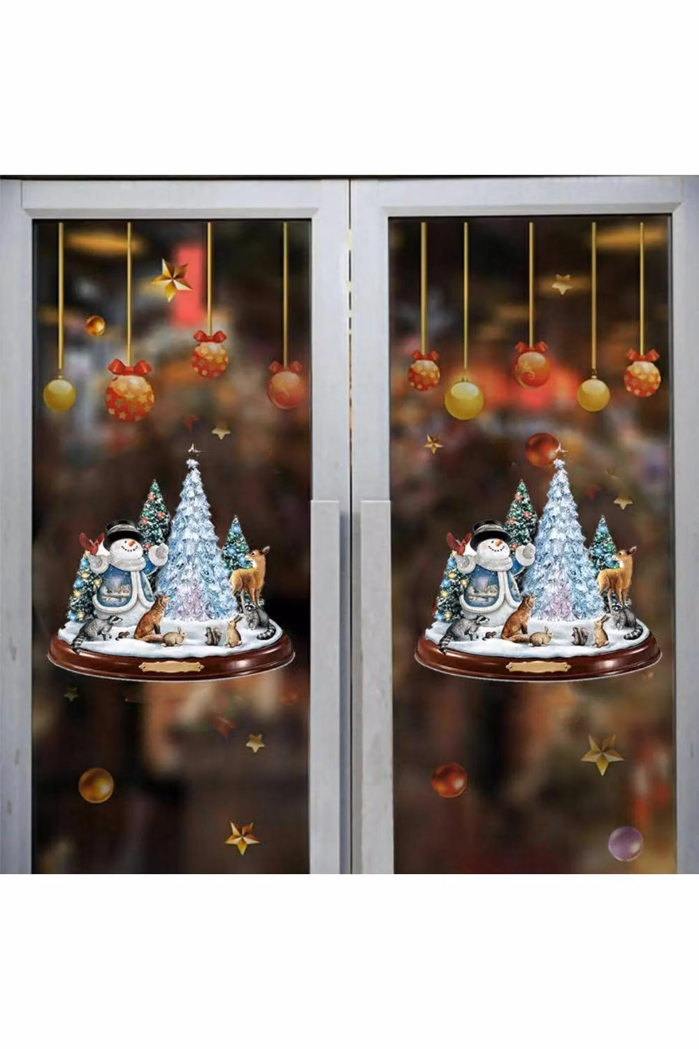 KDMD Christmas Window Stickers with Snowman and Santa Multicolour Wall Decals – 2