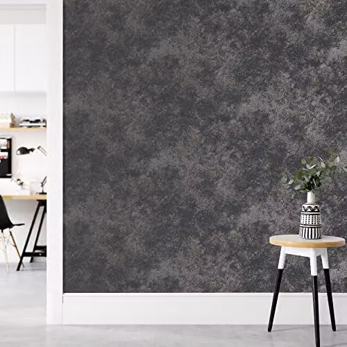 Boutique Gilded Concrete Onyx Abstract Wallpaper in Black – 2