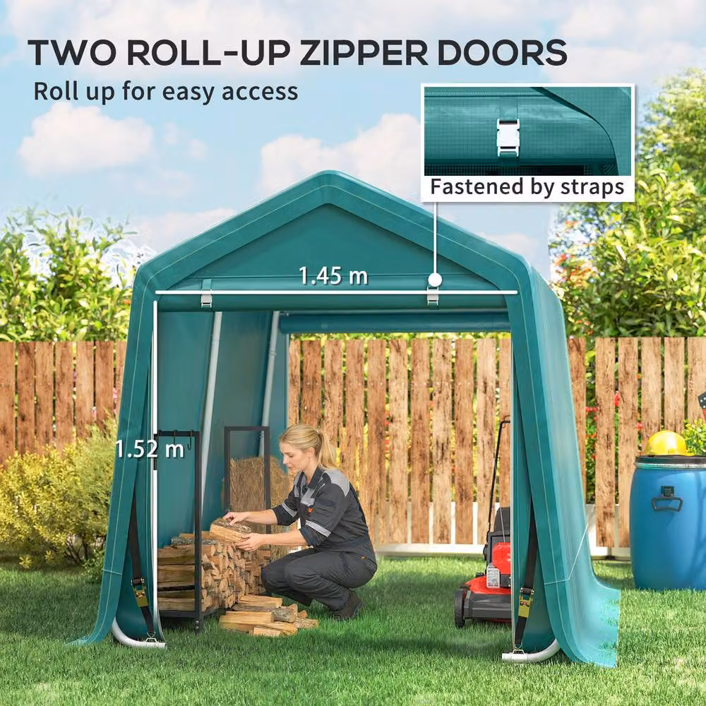 Rolipo Waterproof Bike Storage Tent, Green, W: 243.84 cm, D: 202.0 cm, H: 240.0 cm – 6