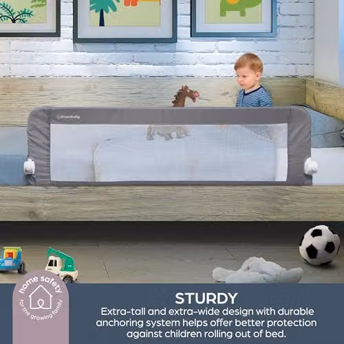 Dreambaby Nicole Bed Guard Rail for Toddlers in Grey, W: 150 cm, H: 50 cm – 2