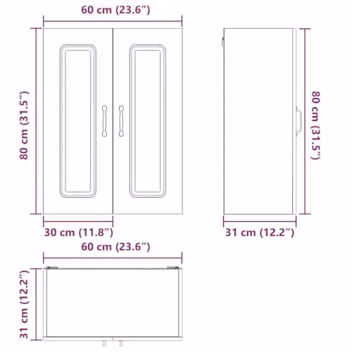 vidaXL Kalmar Dishwasher Panel in Grey Sonoma, W/D/H: 60 x 31 x 80 cm