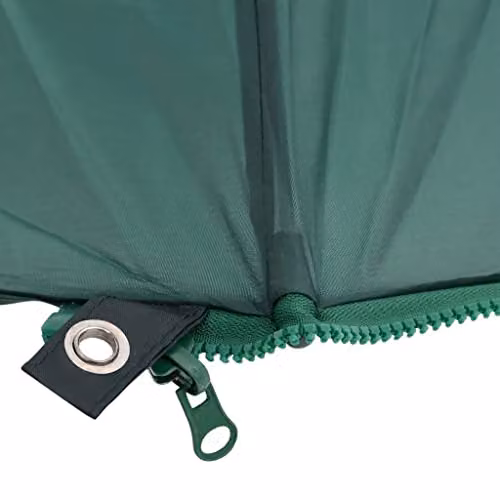 vidaXL Green Fishing Umbrella with Oxford Polyester and Steel Frame, W: 220 cm, D: 193 cm – 3