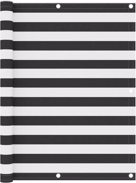 Berkfield Home Balcony Screen in Anthracite and White Oxford Fabric, W: 120 cm, D: 400 cm