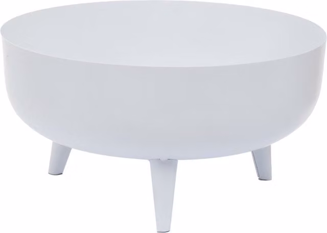 Orsina Elegant White Metal Planter, W: 30 cm, D: 30 cm, H: 15.5 cm