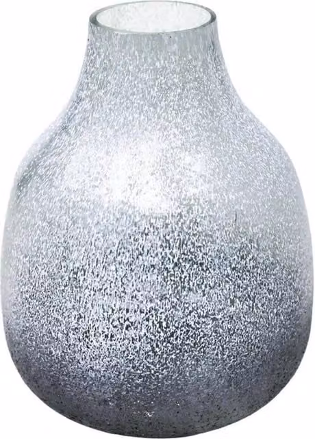 Lemon Pavilion Furniture and Decor Verre Round Frosted Glass Vase in Atlantic Blue, W: 21 cm, D: 21 cm, H: 25 cm