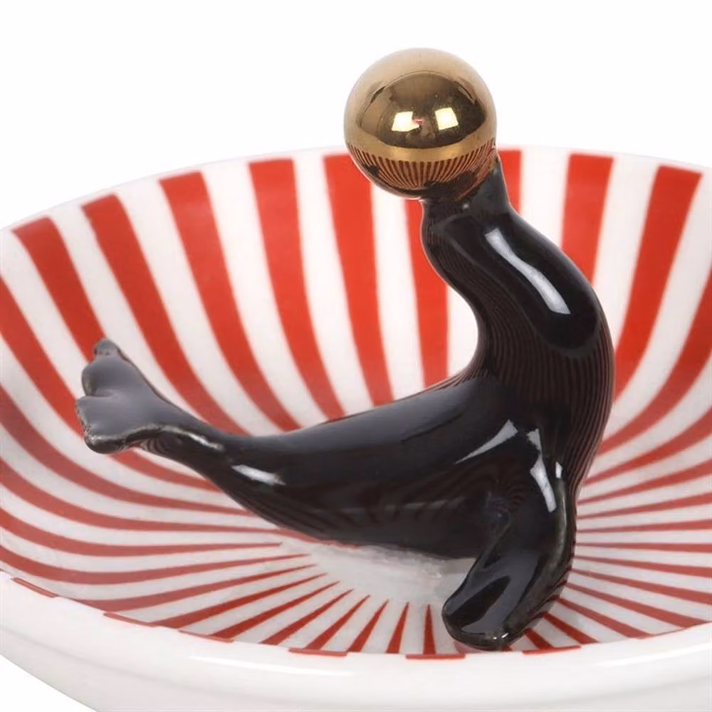 Uniqueful Circus Seal Ceramic Trinket Dish, Multicolour – 4