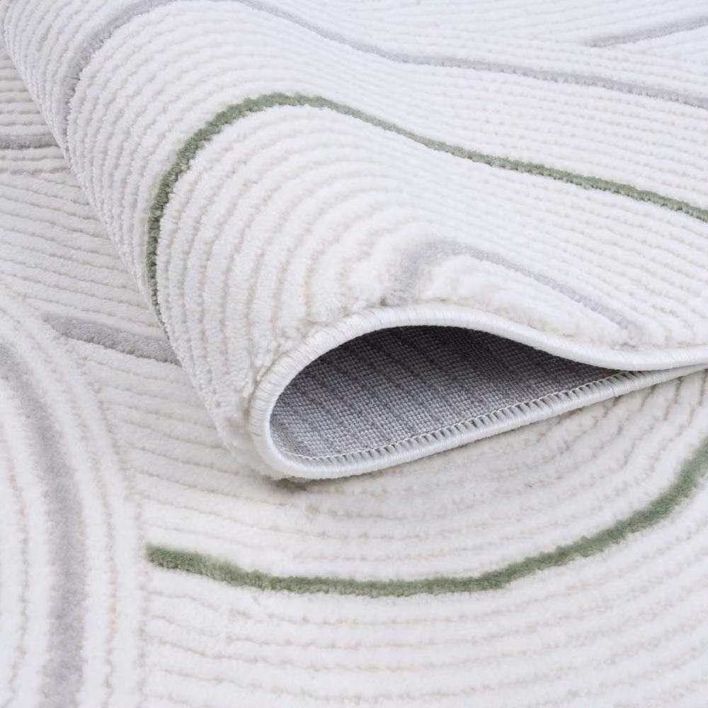 THE RUGS Carmel Modern Arch Design Soft Pile Area Rug, Green, W: 160 cm, D: 230 cm – 2