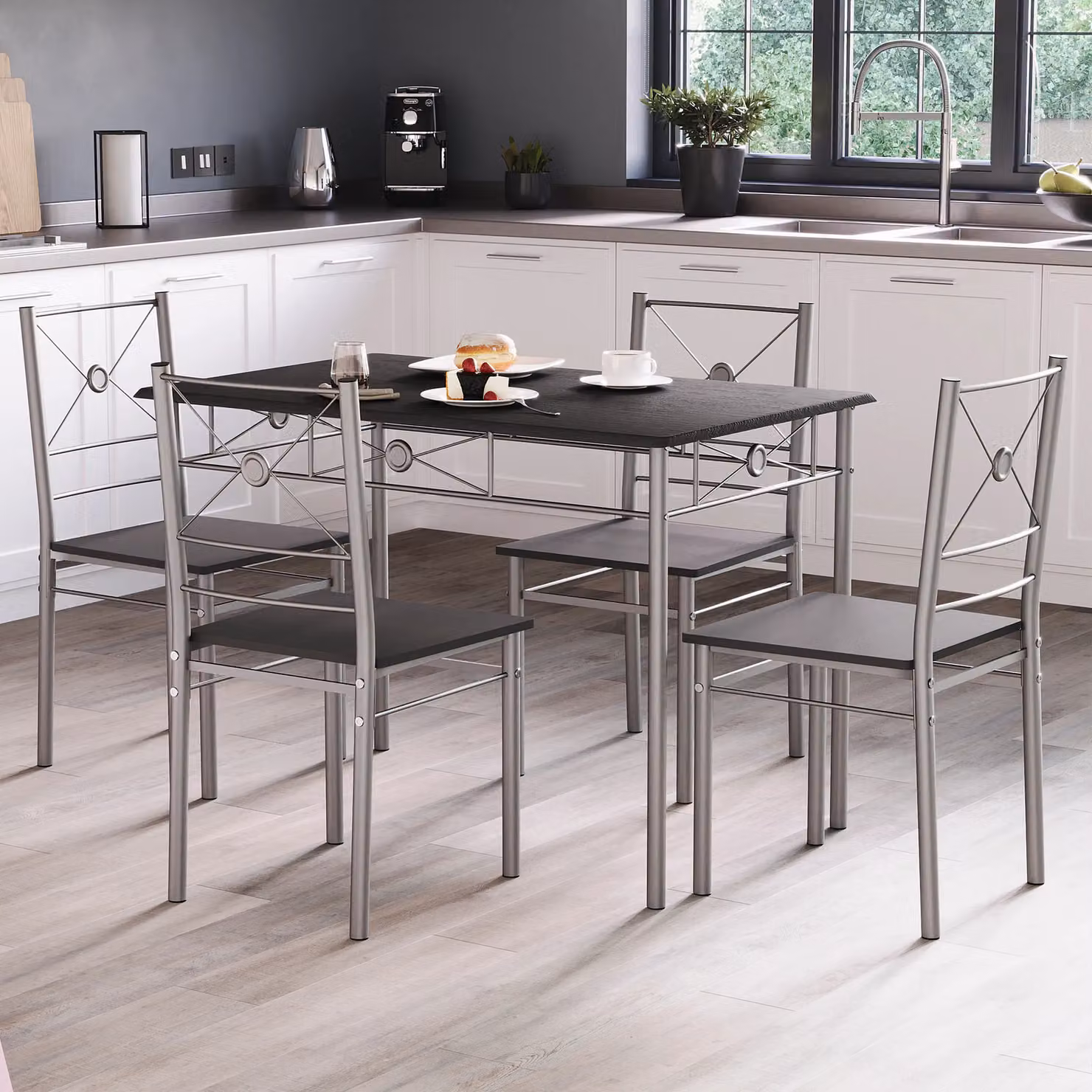 Vida Designs Roslyn 4 Seater Dining Set in Black – 3