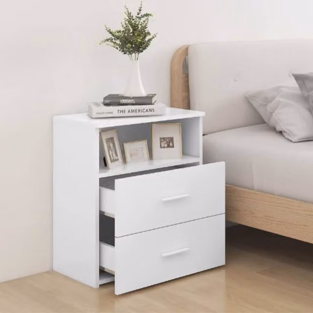 Berkfield Home Modern Wall Mounted Bed Cabinet in White, W/D/H: 50 x 32 x 60 cm – 1