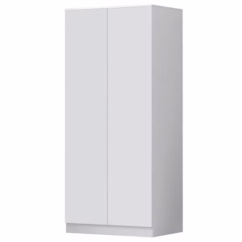 FWStyle Stora Scandinavian Matt White 2 Door Double Wardrobe with Soft Close and Push to Open, H 180 x W 80 x D 50 cm