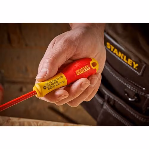 Stanley FatMax VDE Insulated Phillips Screwdriver PH0 x 75mm in Red and Yellow – 7