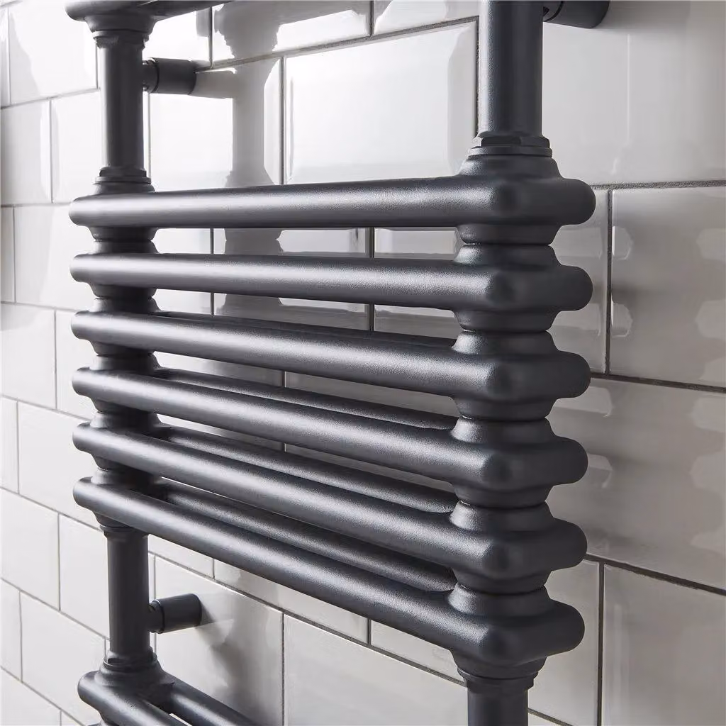 Clifton Anthracite Vertical Bathroom Towel Radiator in Dark Grey, H 50 cm x W 100 cm – 4