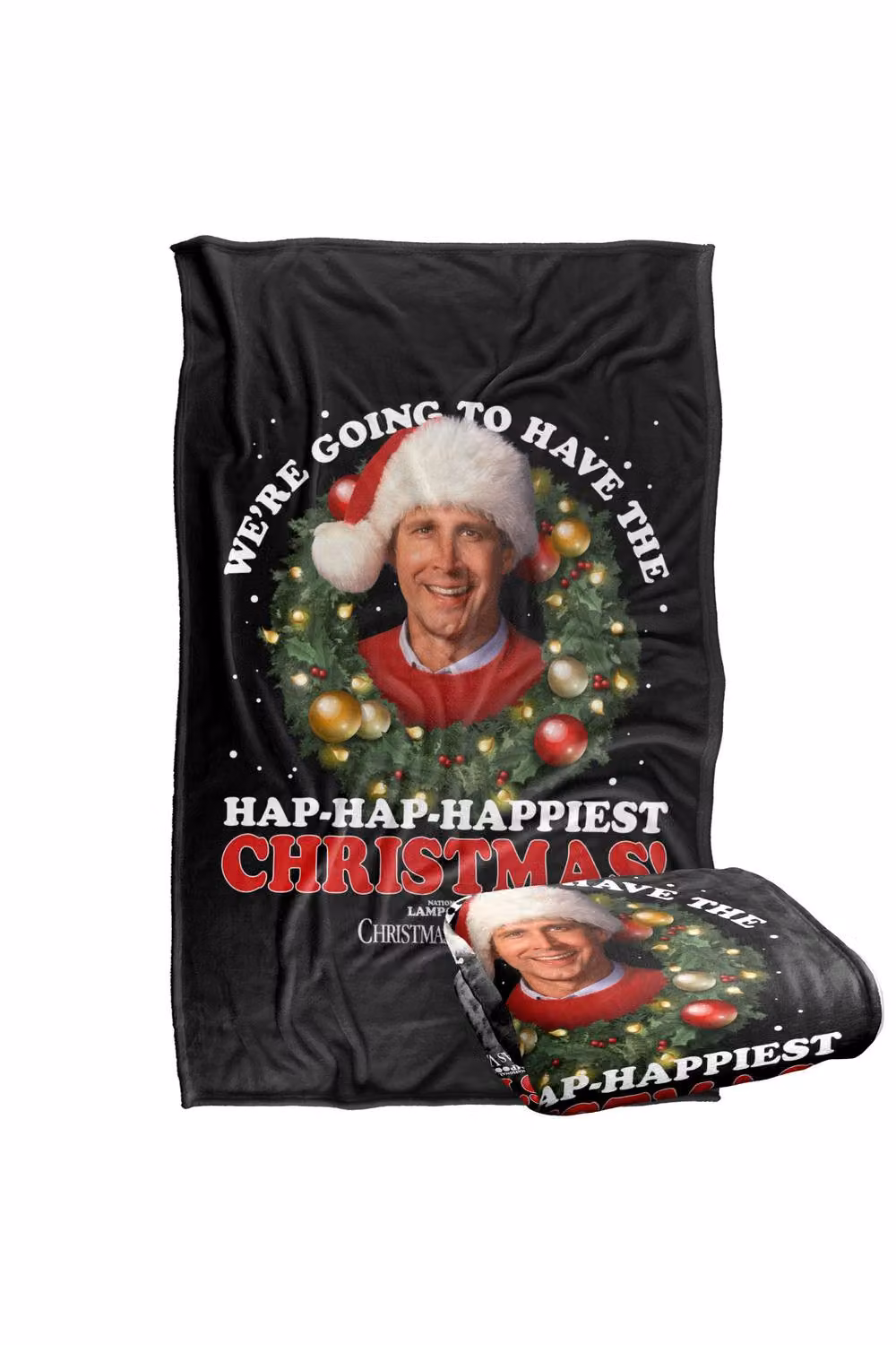 Warner Bros. Christmas Vacation Haphaphappiest Christmas Super Soft Silky Touch Fluffy Polyester Blanket, Extra Large, Multicolour – 2