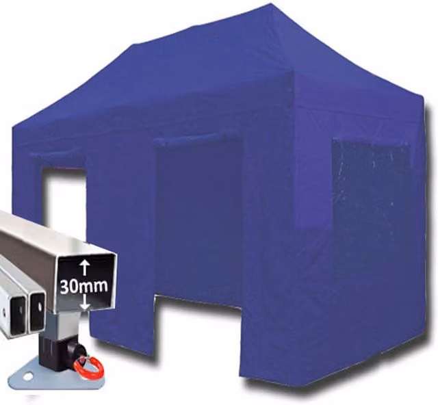 Trader Max 3 x 6m Instant Pop Up Gazebo in Blue with Window