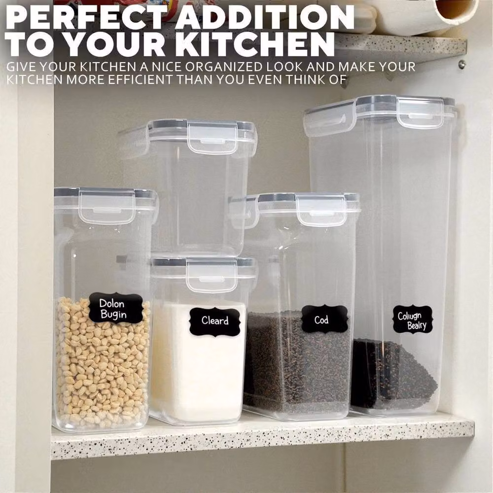 NESTLUNE 12-Piece Plastic Food Storage Container Set with Clip Lids, Transparent, Stackable – 3