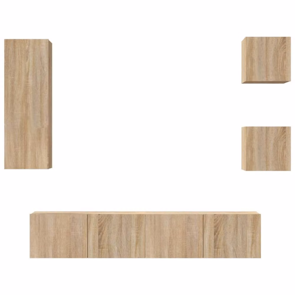 Berkfield Home Classic 5 Piece TV Cabinet Set in Sonoma Oak Light Oak Engineered Wood – 2