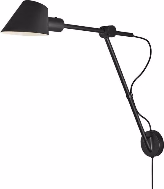 Nordlux Stay Adjustable Wall Light in Black Metal with E27 Socket