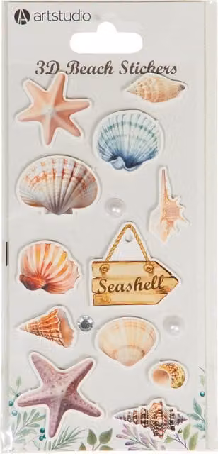 Art Studio 3D Beach Sticker Sheet in Multicolour