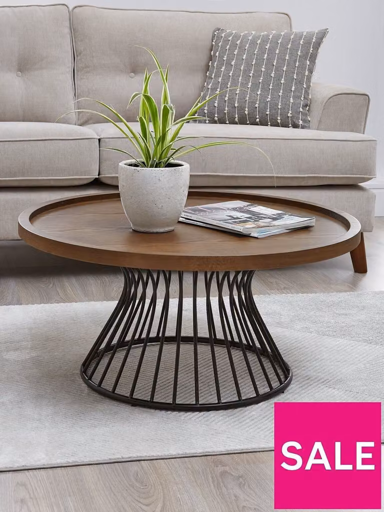 Very Home Odem Round Coffee Table in Black and Brown