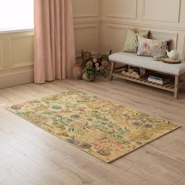 Voyage Maison Morning Chorus Floral Printed Wool Rug, Multicolour, W: 120 cm, L: 180 cm