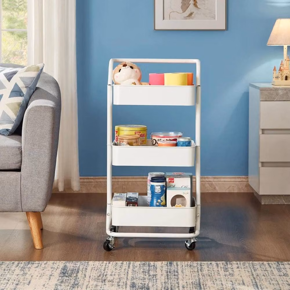 Havendro 3 Tier White Metal Rolling Storage Cart for Home, Kitchen or Office – 2
