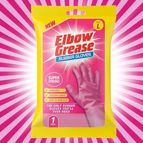 Elbow Grease Pink Rubber Gloves, Large (2 Pack) – 4