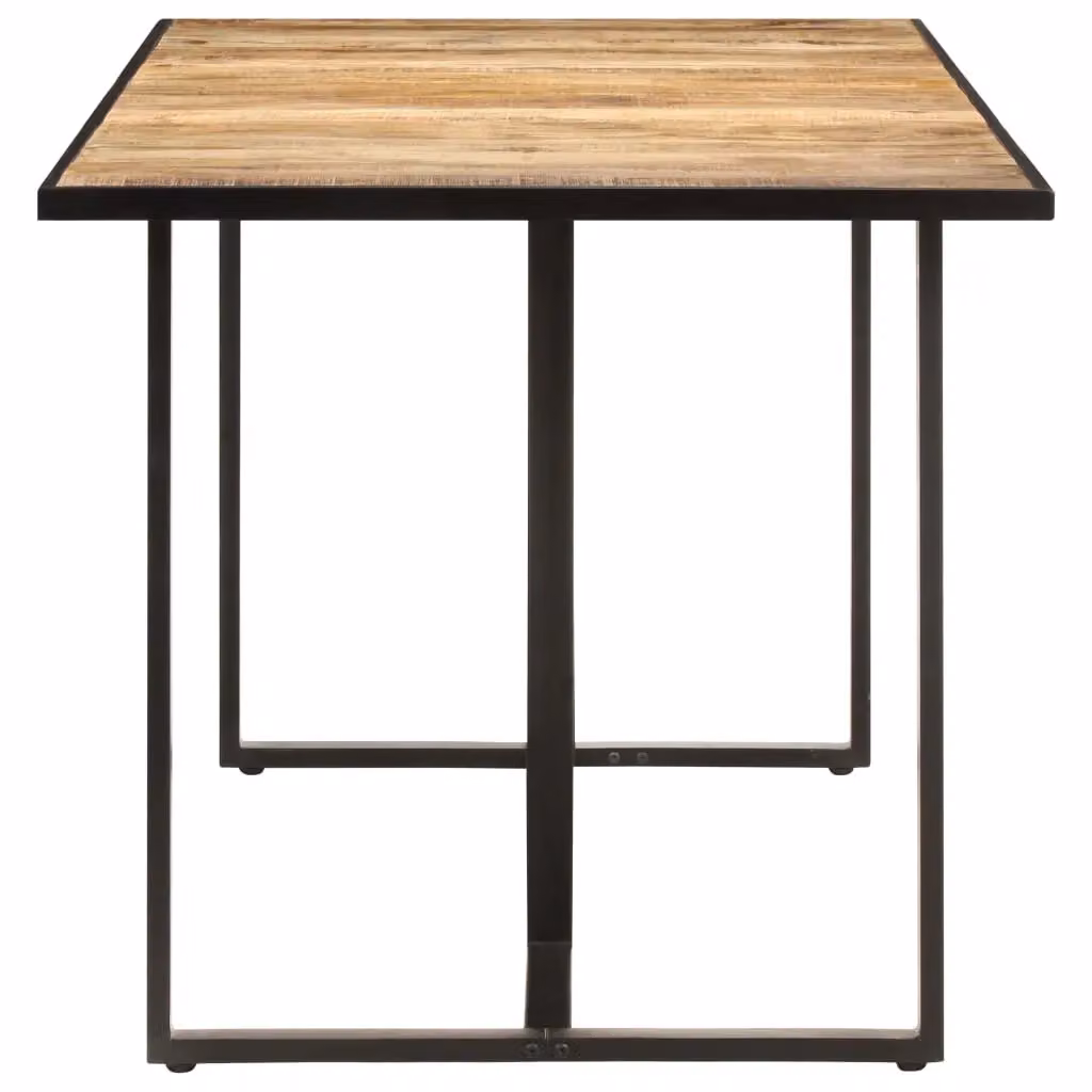 Berkfield Home Rectangular Dining Table in Brown Rough Mango Wood – 2