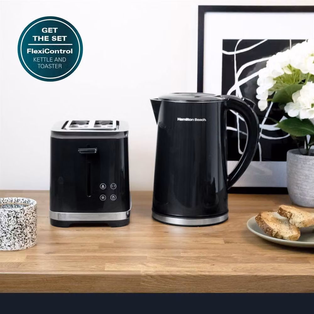 Hamilton Beach FlexiControl Digital Kettle and Toaster Set in Black – 2
