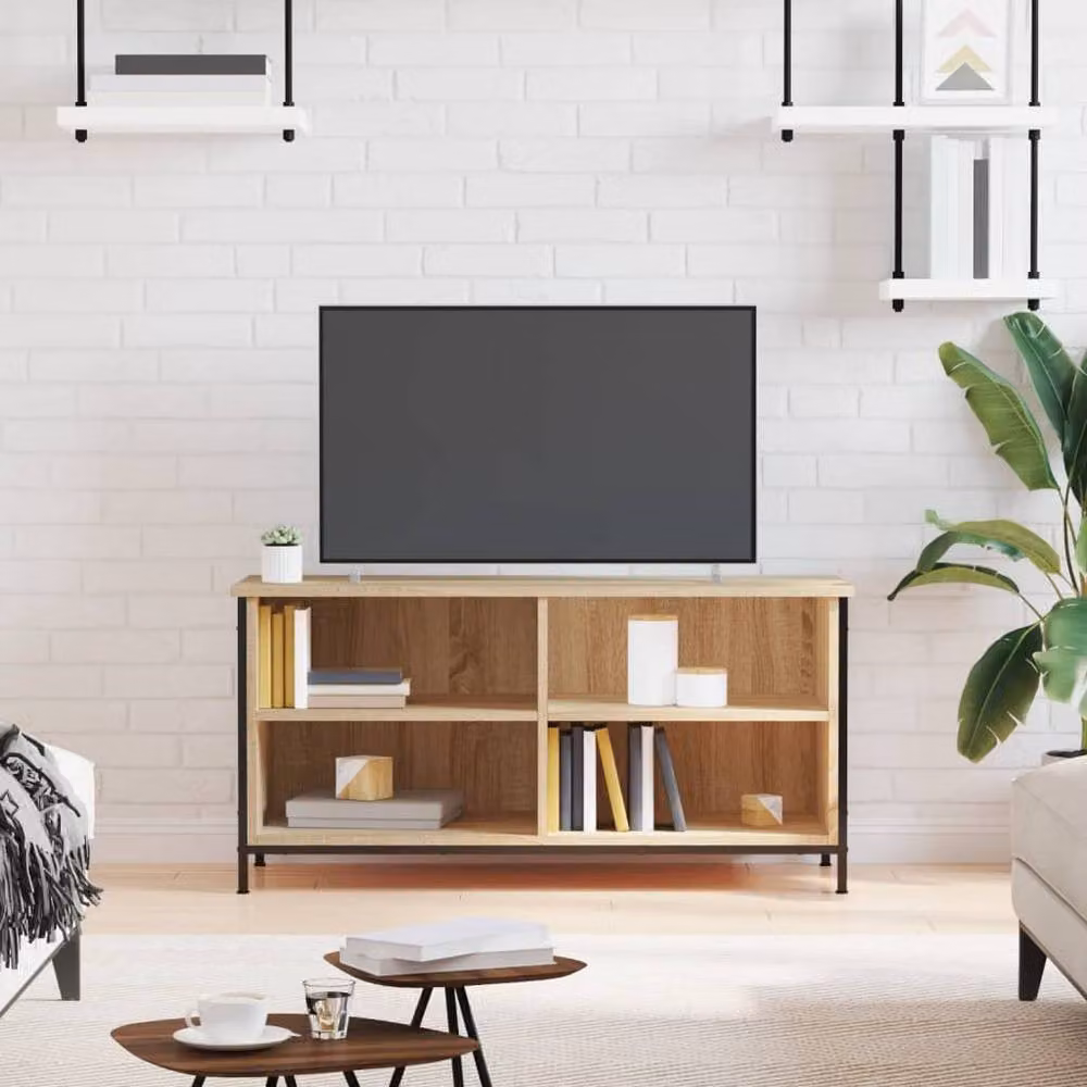 Berkfield Home TV Cabinet in Sonoma Oak, W/D/H: 100 x 40 x 50 cm – 2