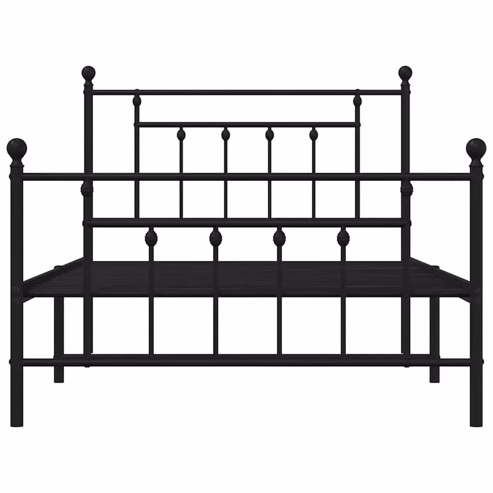 Berkfield Home Metal Bed Frame with Headboard and Footboard in Black, W/D/H: 100 x 200 cm – 3