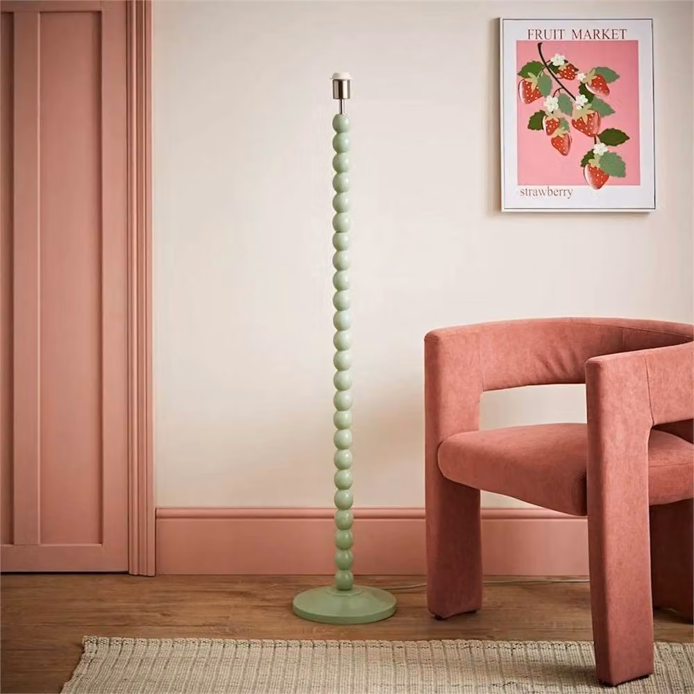 SPETLEK Pastel Bobbin Ceramic Floor Lamp Base in Light Green – 2