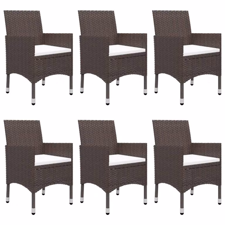 Berkfield Home 7 Piece Brown Acacia Wood and Powder Coated Steel Garden Dining Set with Cushions