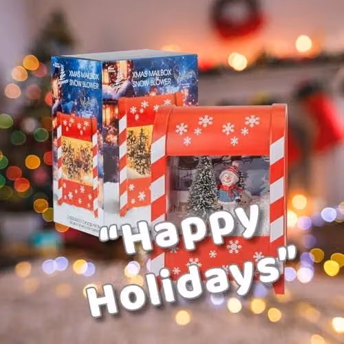VFM e-Store Christmas Snowman Snow Globe with LED Light and Auto Snow Blower, Red, W: 20 cm, D: 15 cm – 4