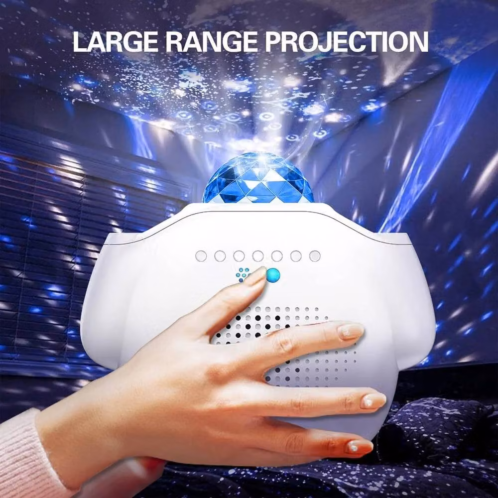 VOGREX White LED Ceiling Projector Light with Starry Night, Ocean Wave and Space Music Effects – 4