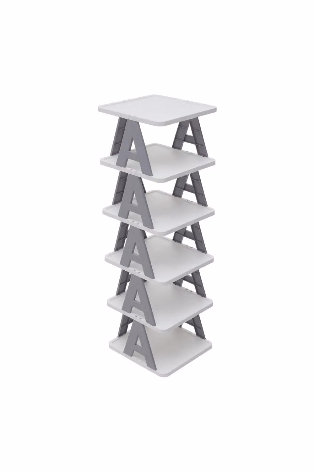 Living and Home 6 Tier Foldable Plastic Shoe Rack in Grey – 2