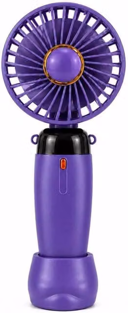 Dyzi Portable Handheld Mini Fan, Rechargeable with Stand and USB-C, 3 Speeds, Purple – 1